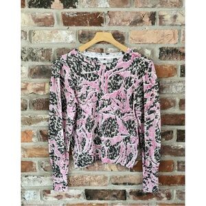 Nic + Zoe Cotton Printed Pullover Crew Sweater, S